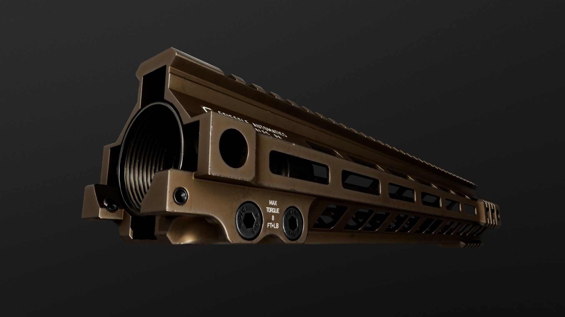 Geissele Super Modular Rail MK4 MLOK AR15 Handguard Low-poly 3D model_69