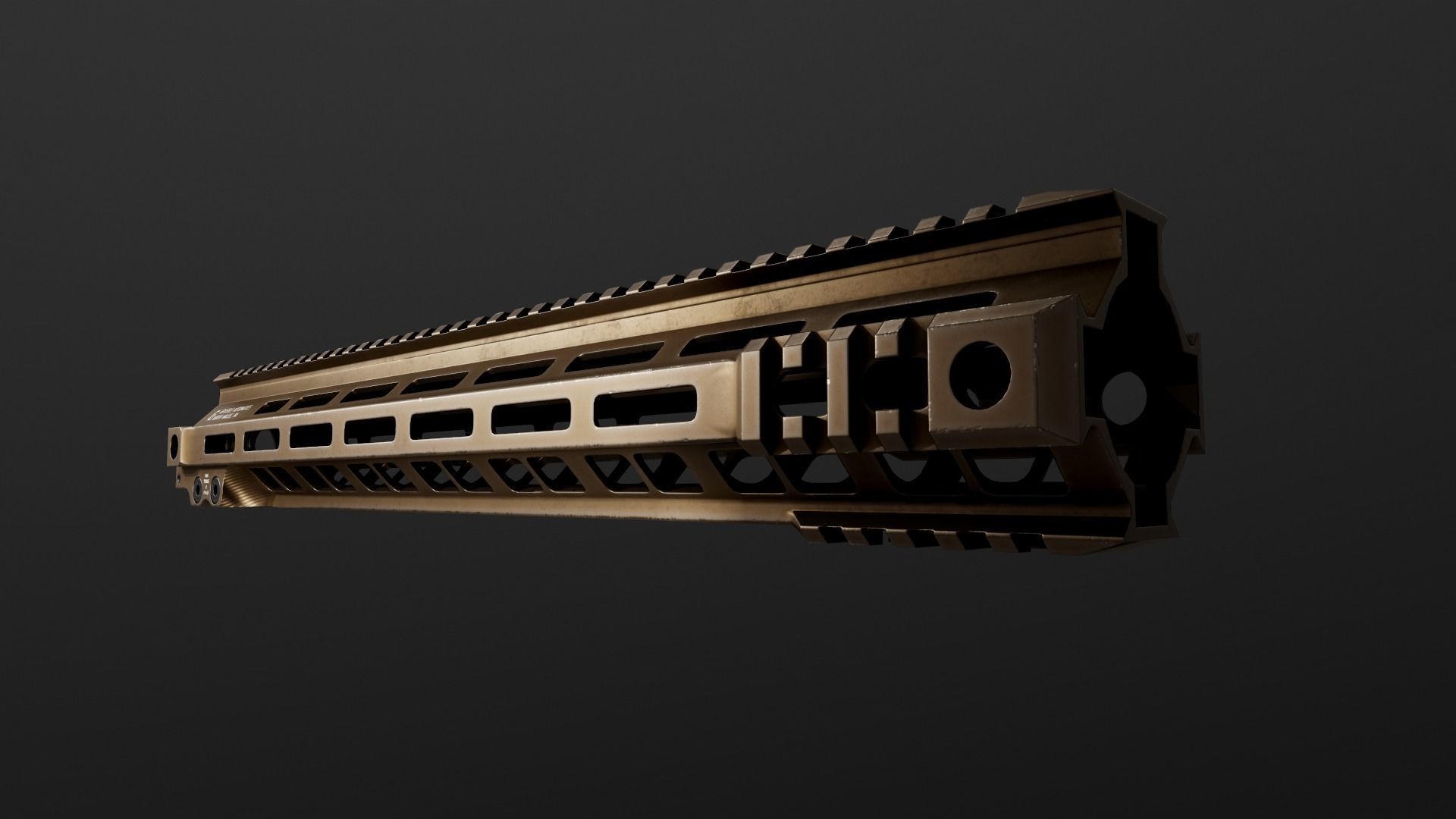 Geissele Super Modular Rail MK4 MLOK AR15 Handguard Low-poly 3D model_31