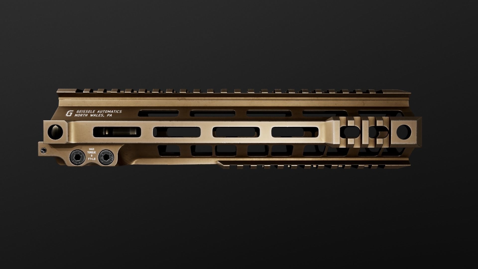 Geissele Super Modular Rail MK4 MLOK AR15 Handguard Low-poly 3D model_17