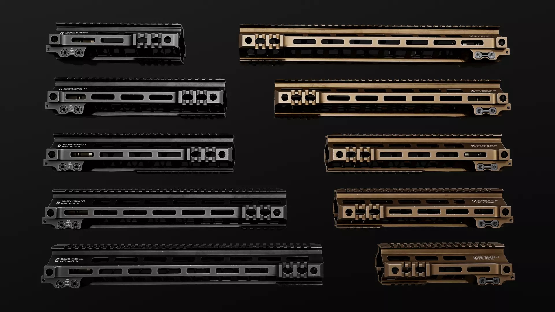 Geissele Super Modular Rail MK4 MLOK AR15 Handguard Low-poly 3D model_0