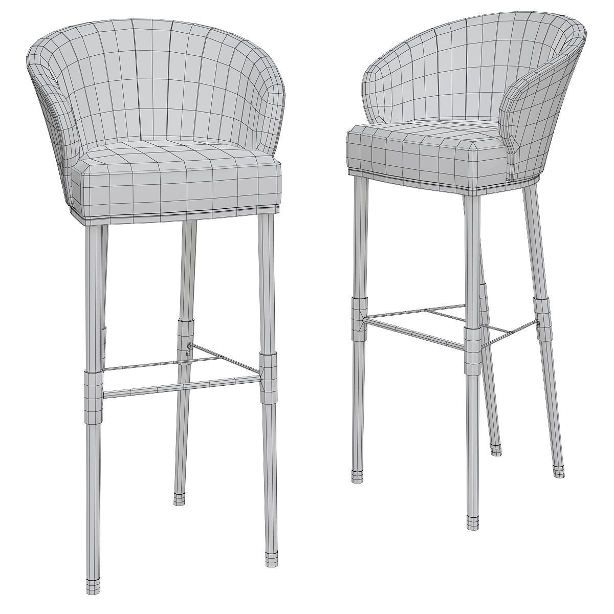 ELLIS BAR STOOL 3d model Low-poly 3D model_1