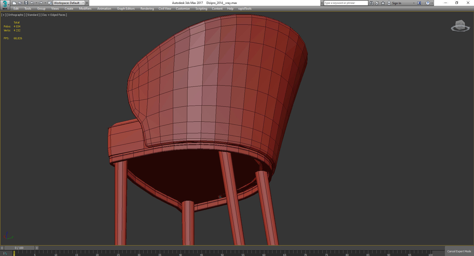 ELLIS BAR STOOL 3d model Low-poly 3D model_4