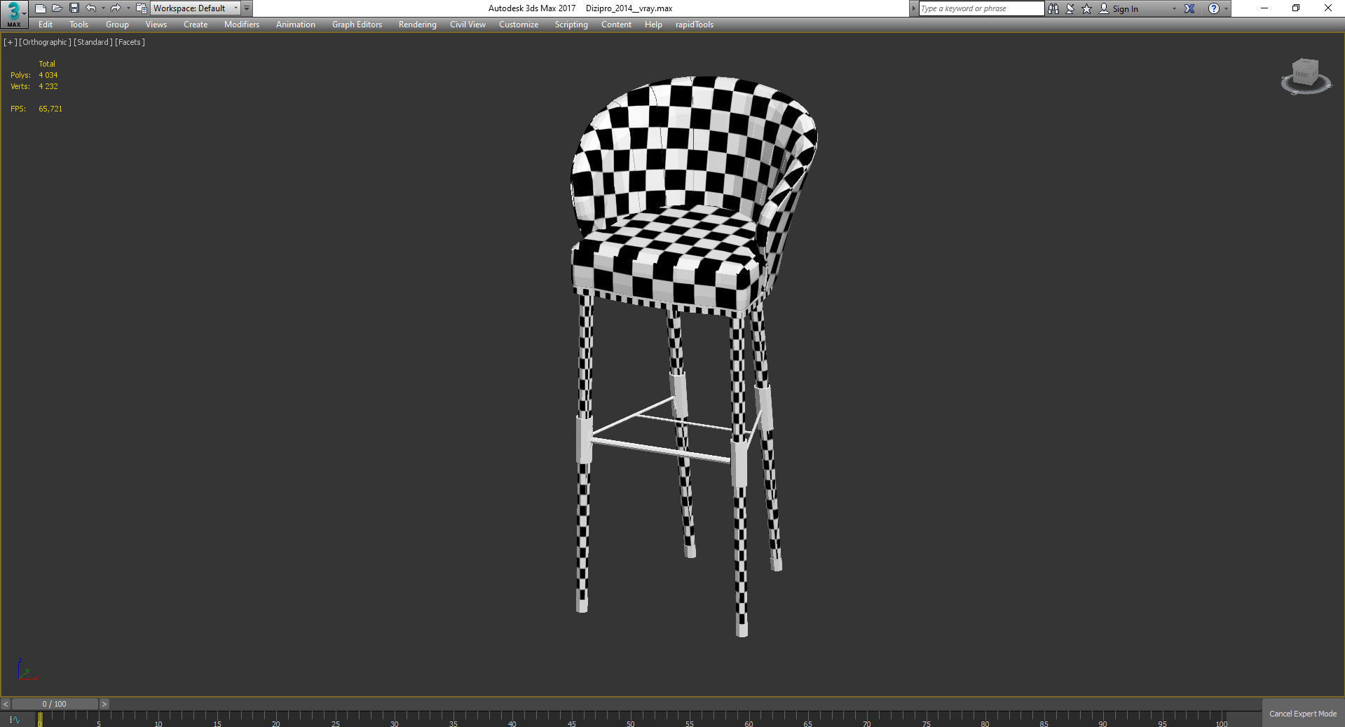 ELLIS BAR STOOL 3d model Low-poly 3D model_5
