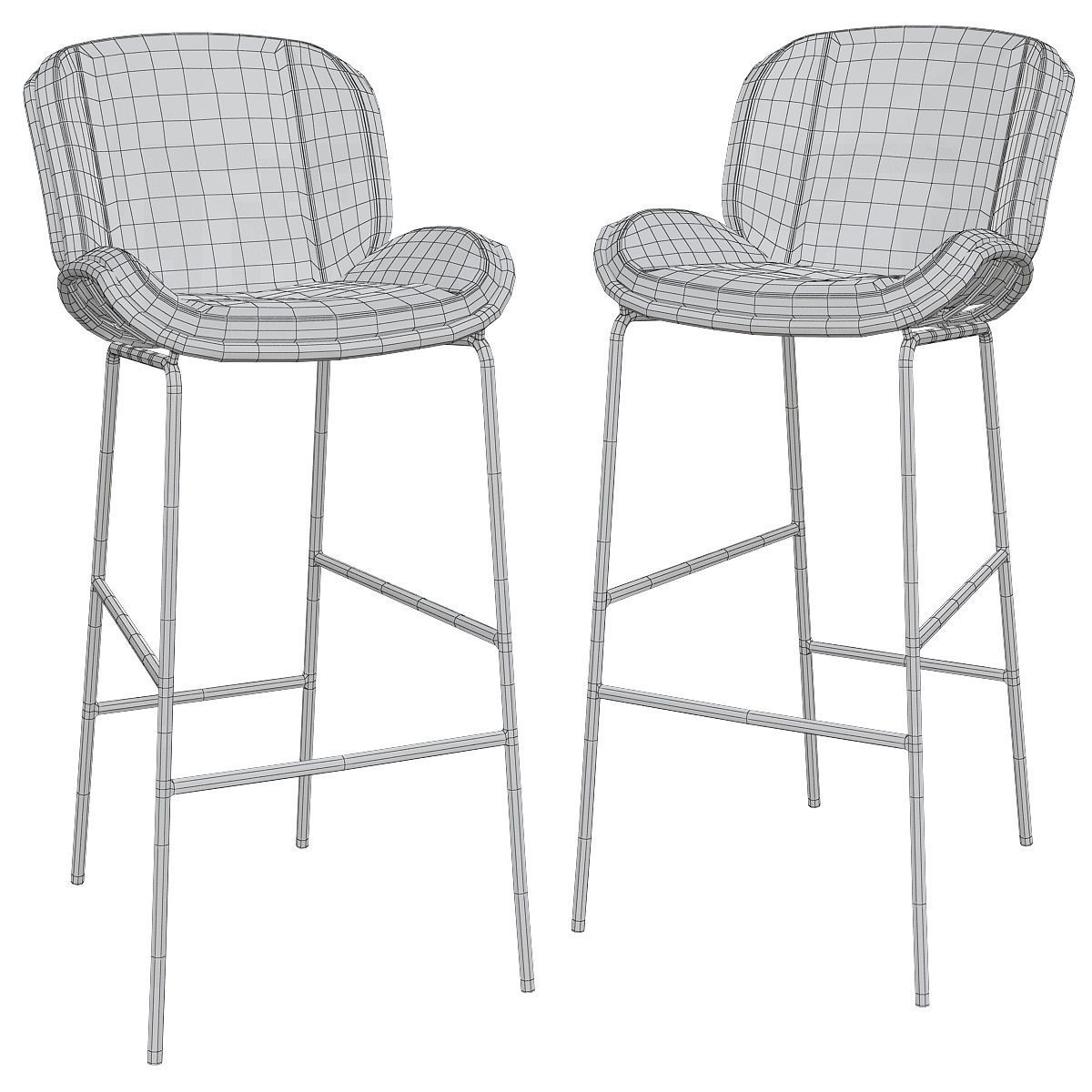 SKIN BAR STOOL 3d model Low-poly 3D model_1