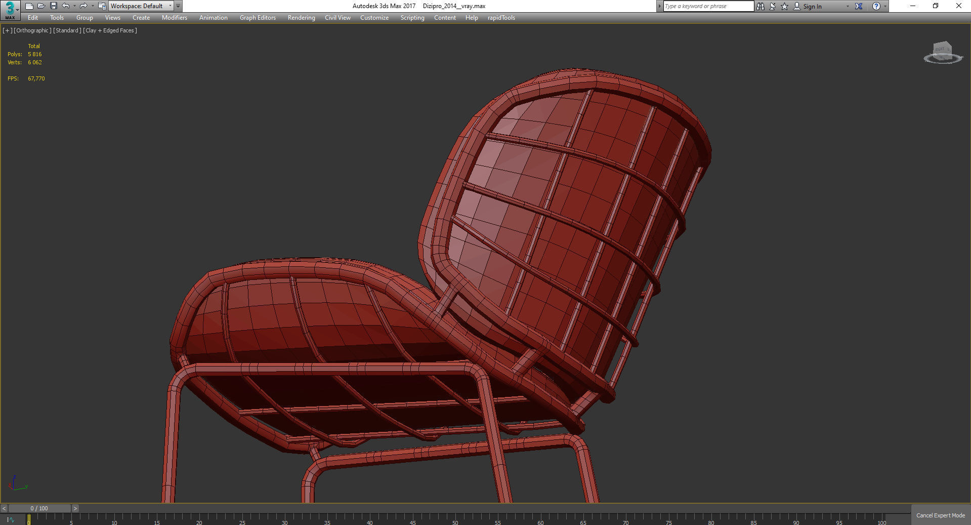 SKIN BAR STOOL 3d model Low-poly 3D model_5