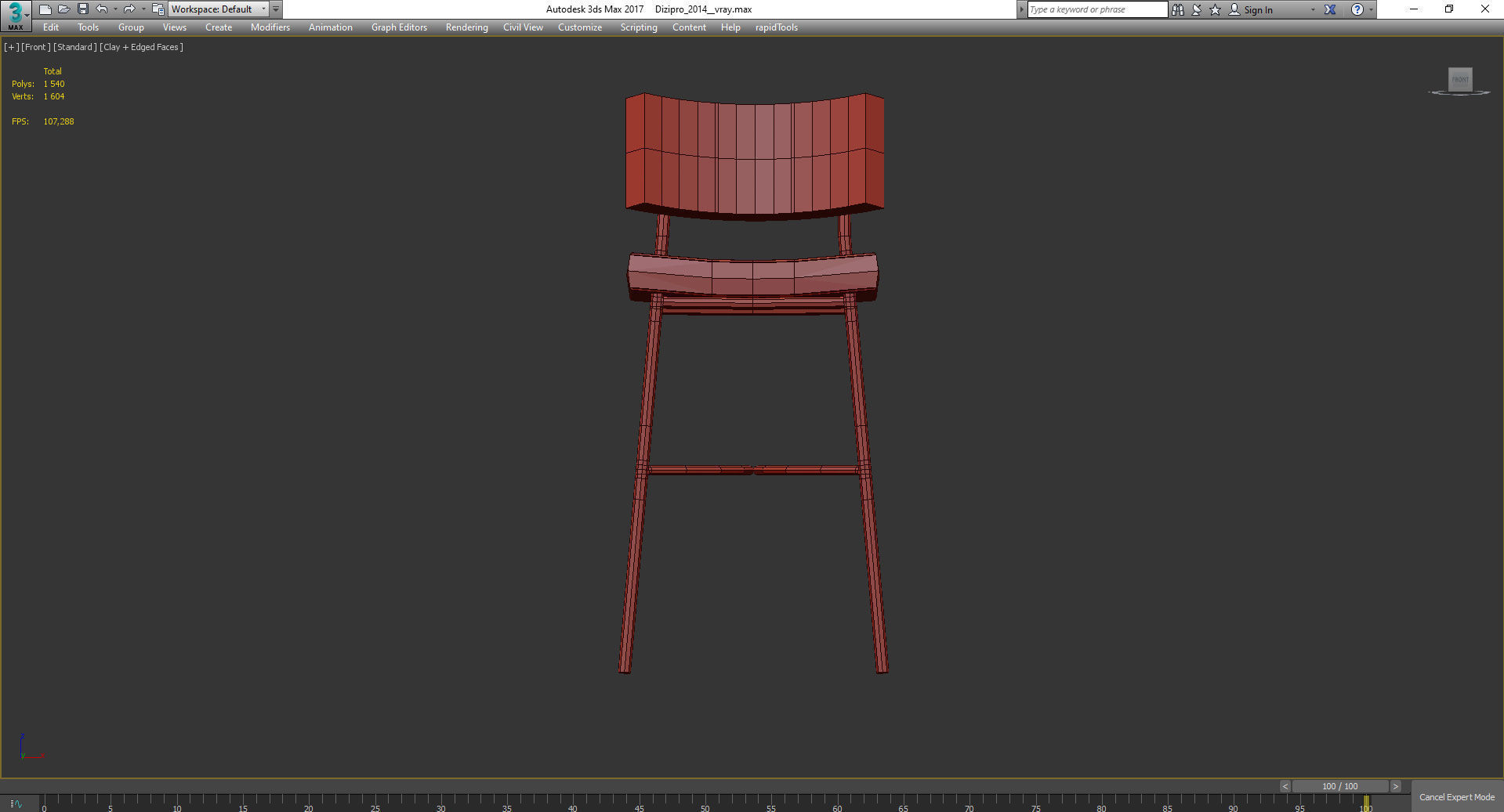 MARLEN BAR STOOL 3d model Low-poly 3D model_3