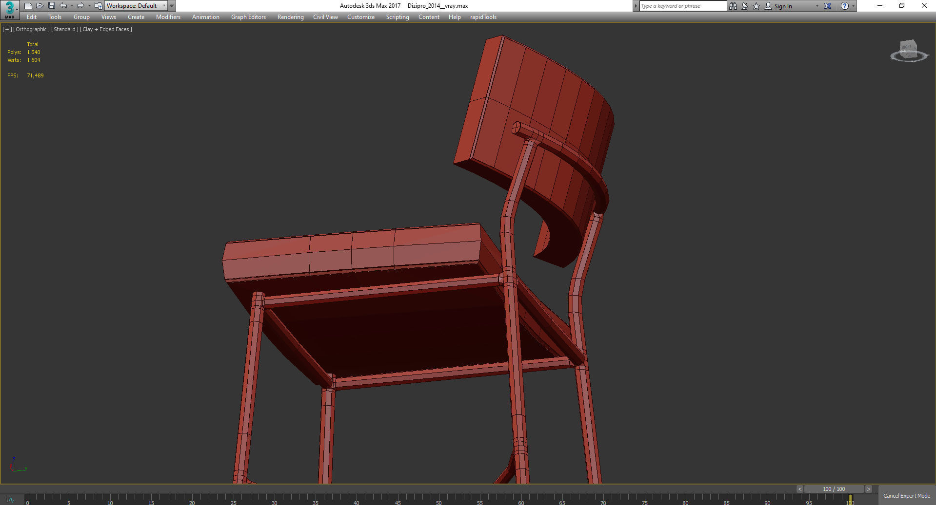 MARLEN BAR STOOL 3d model Low-poly 3D model_5