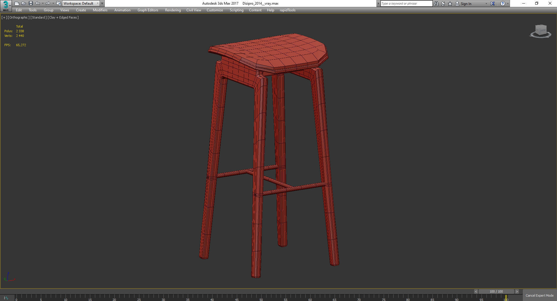 NY11 BAR STOOL 3d model Low-poly 3D model_4