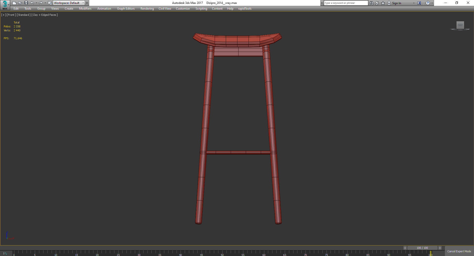 NY11 BAR STOOL 3d model Low-poly 3D model_3