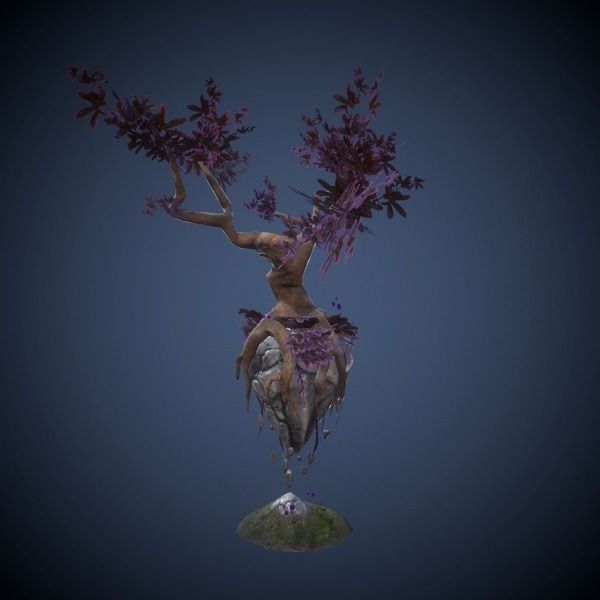 Flying Tree model Low-poly 3D model_0