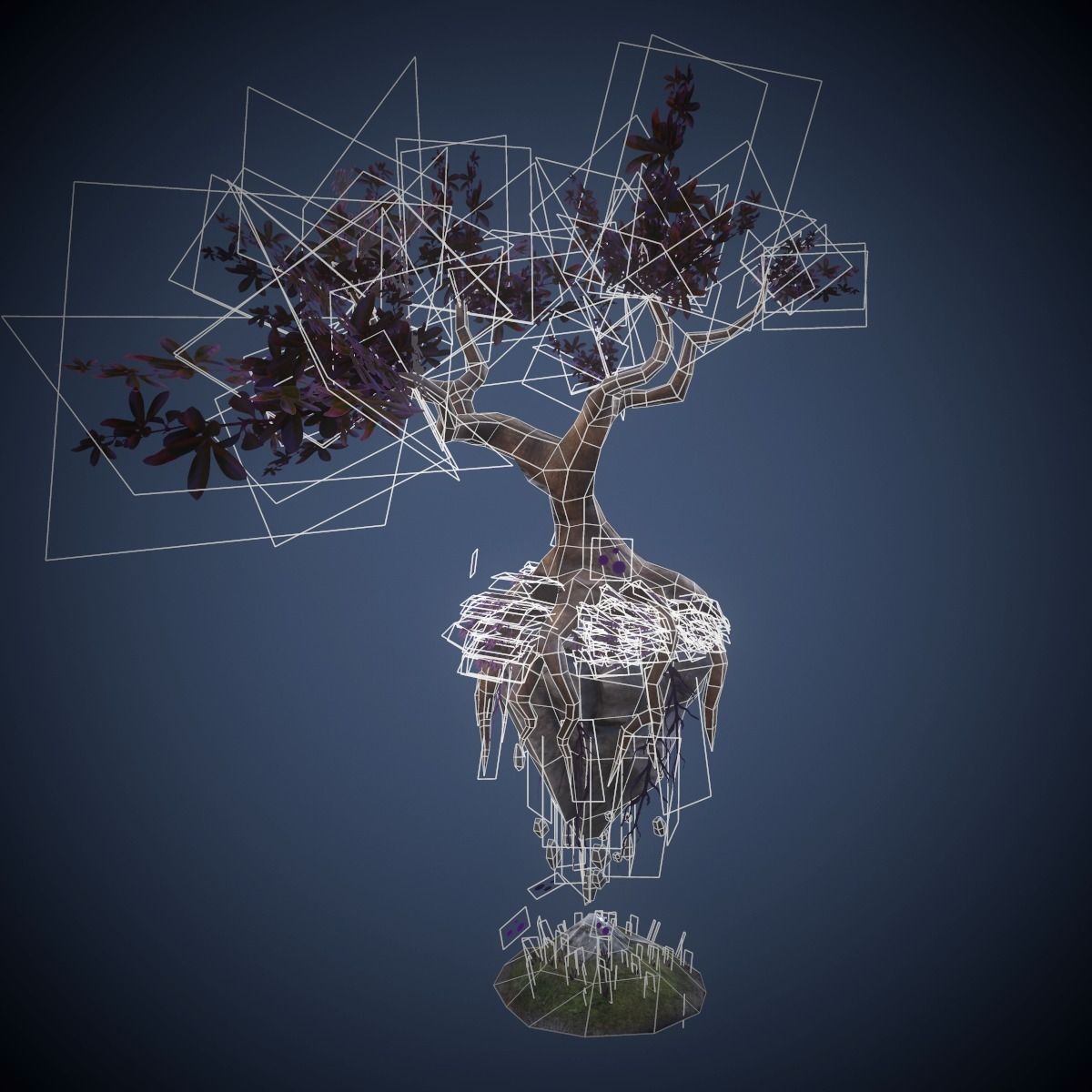 Flying Tree model Low-poly 3D model_5