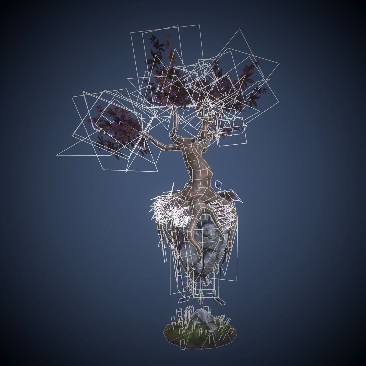 Flying Tree model Low-poly 3D model_4