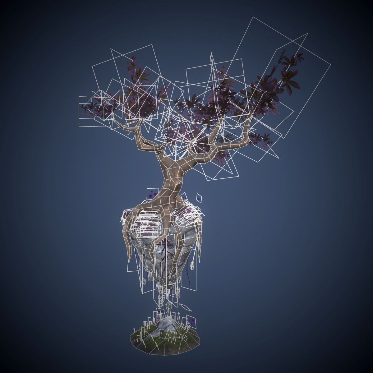 Flying Tree model Low-poly 3D model_6