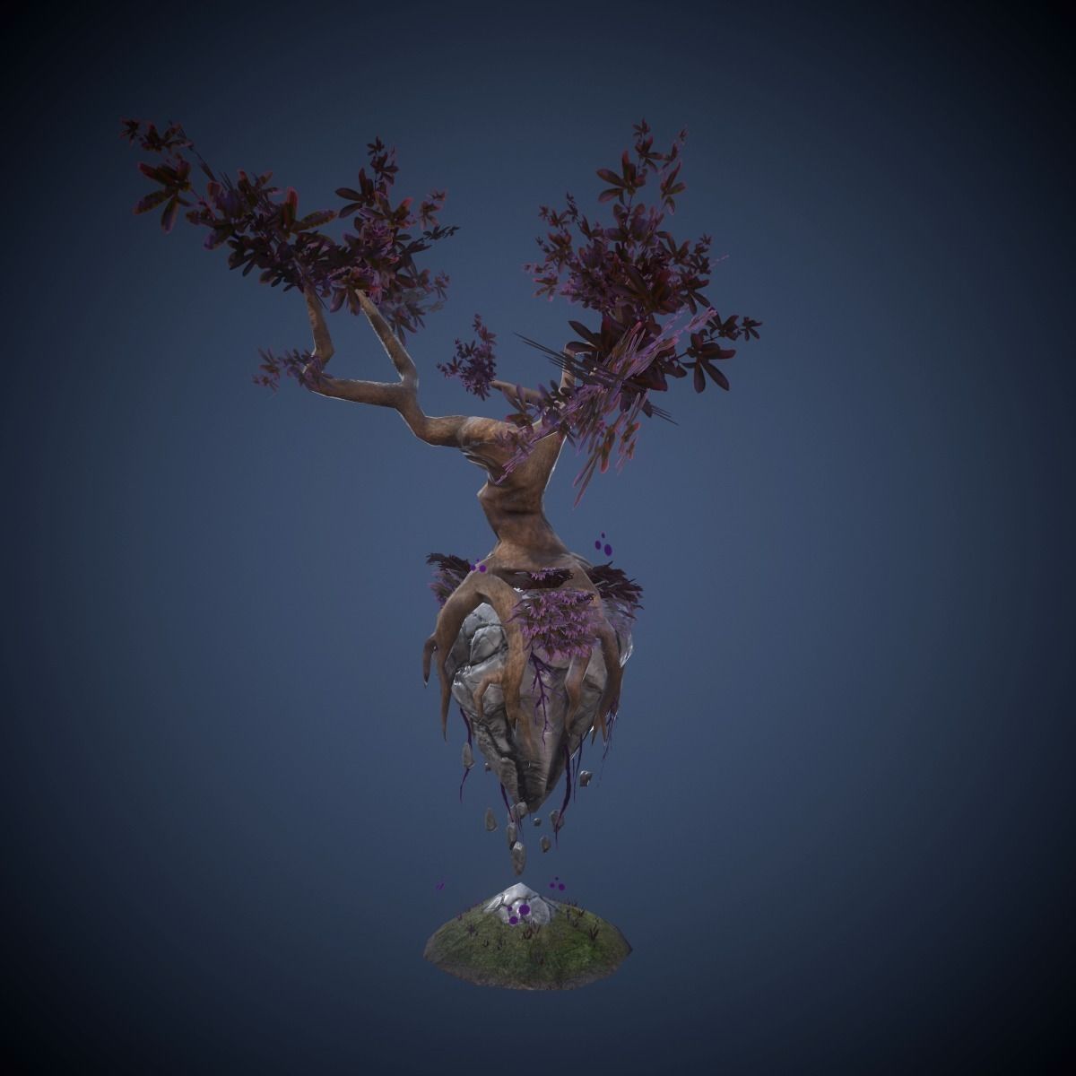 Flying Tree model Low-poly 3D model_1