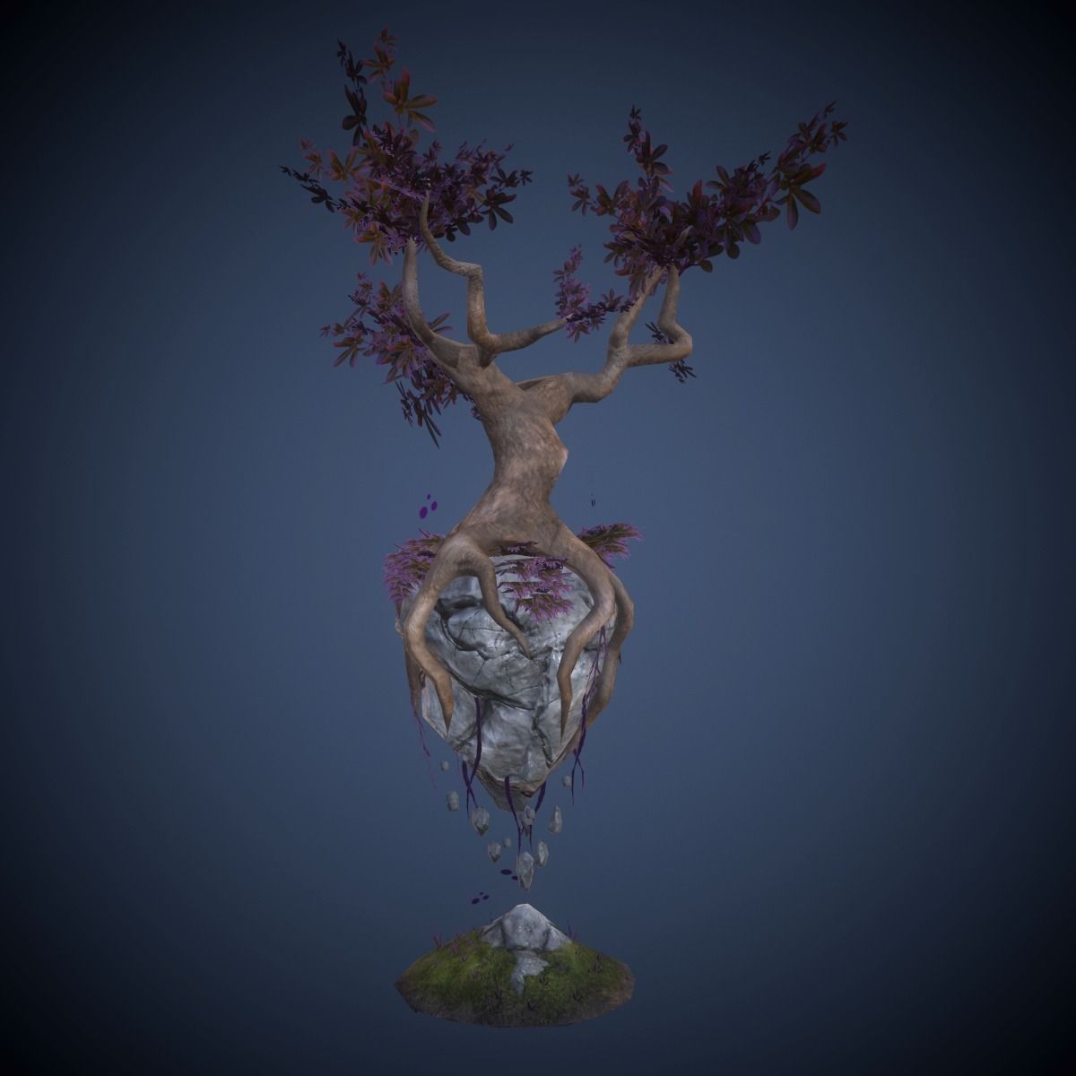 Flying Tree model Low-poly 3D model_2