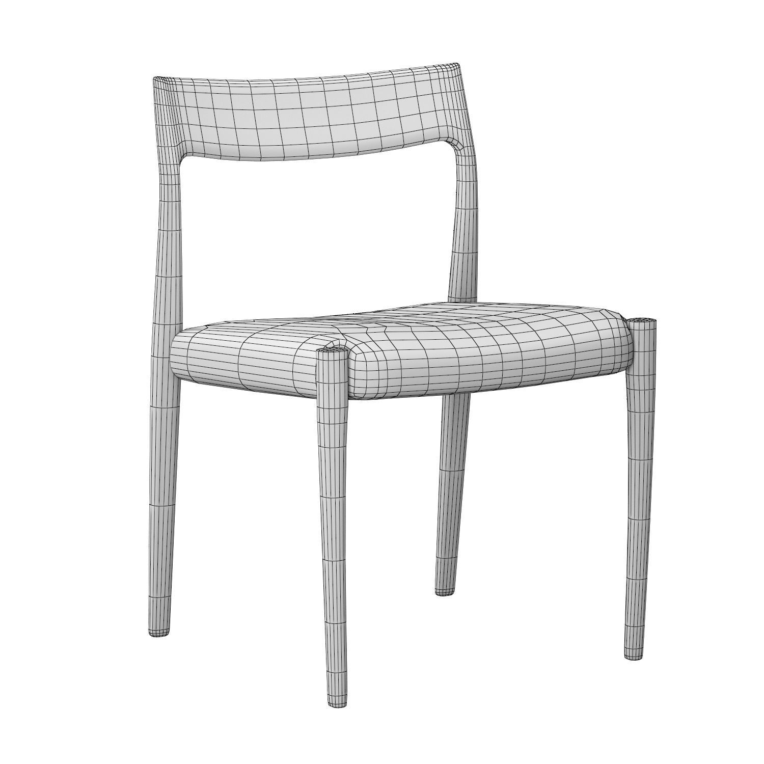 Moller Model 77 Side Chair 3D model_4