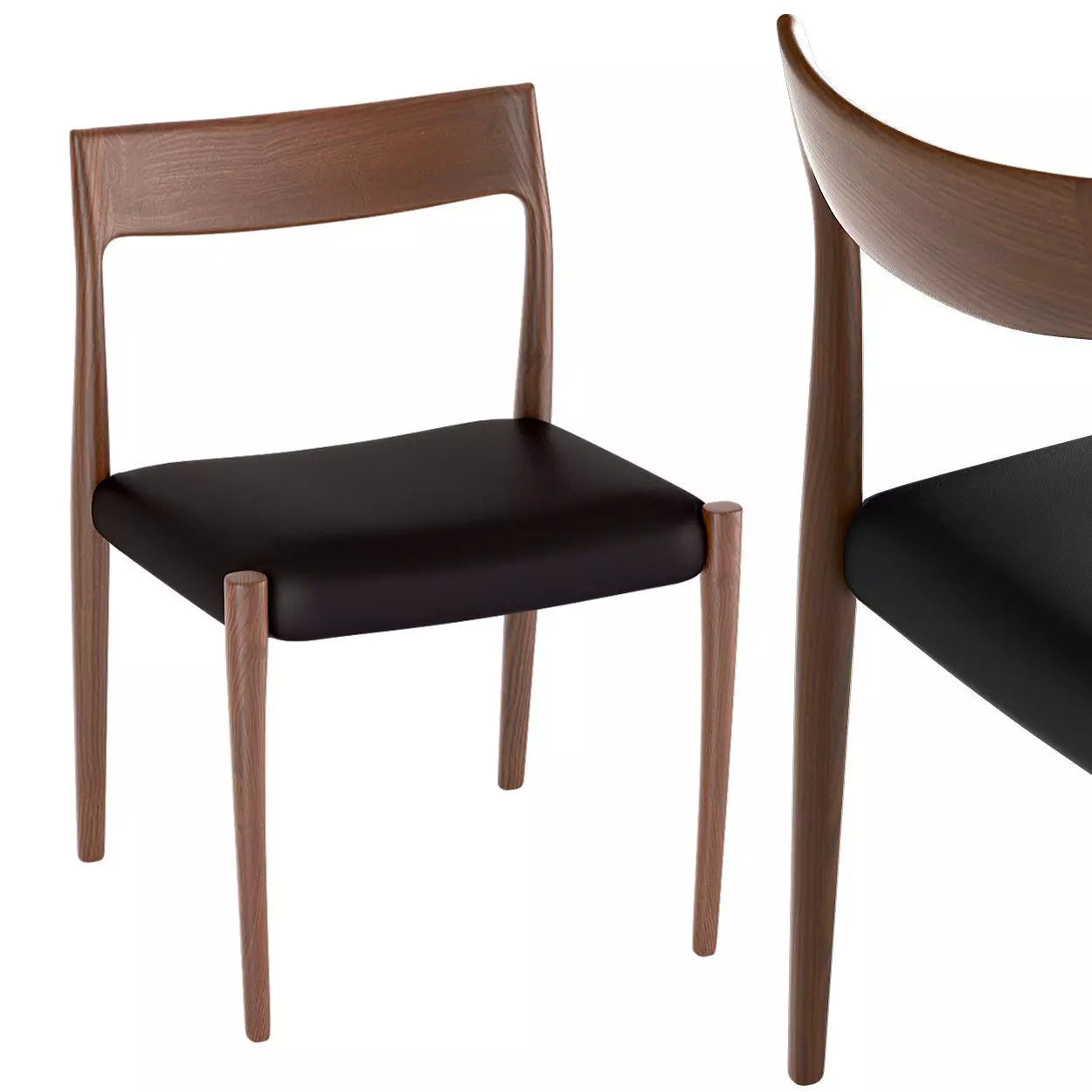 Moller Model 77 Side Chair 3D model_0