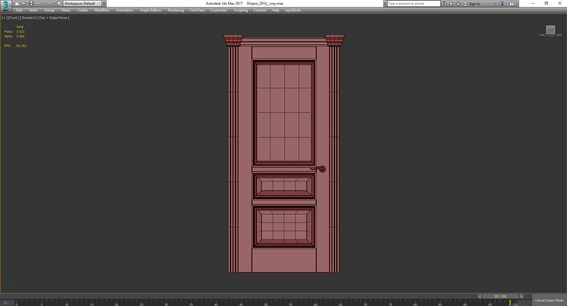 Interior Doors 3d model Low-poly 3D model_3