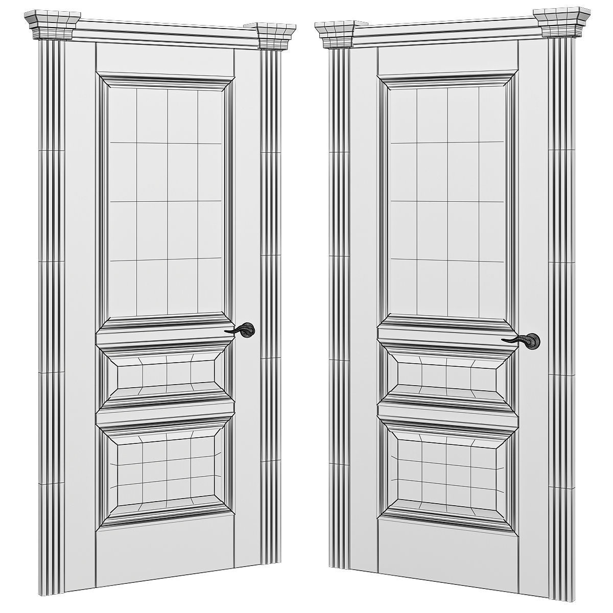Interior Doors 3d model Low-poly 3D model_1