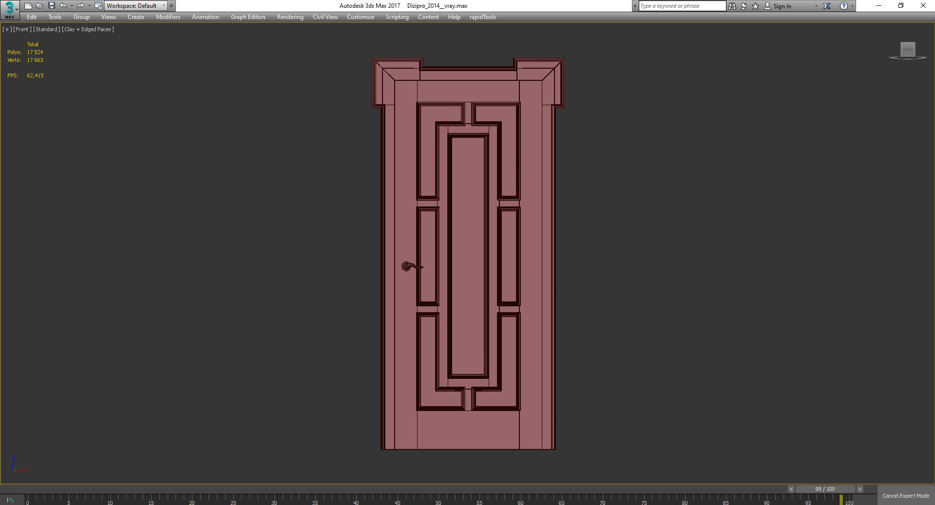 Interior Doors  3d model Low-poly 3D model_3