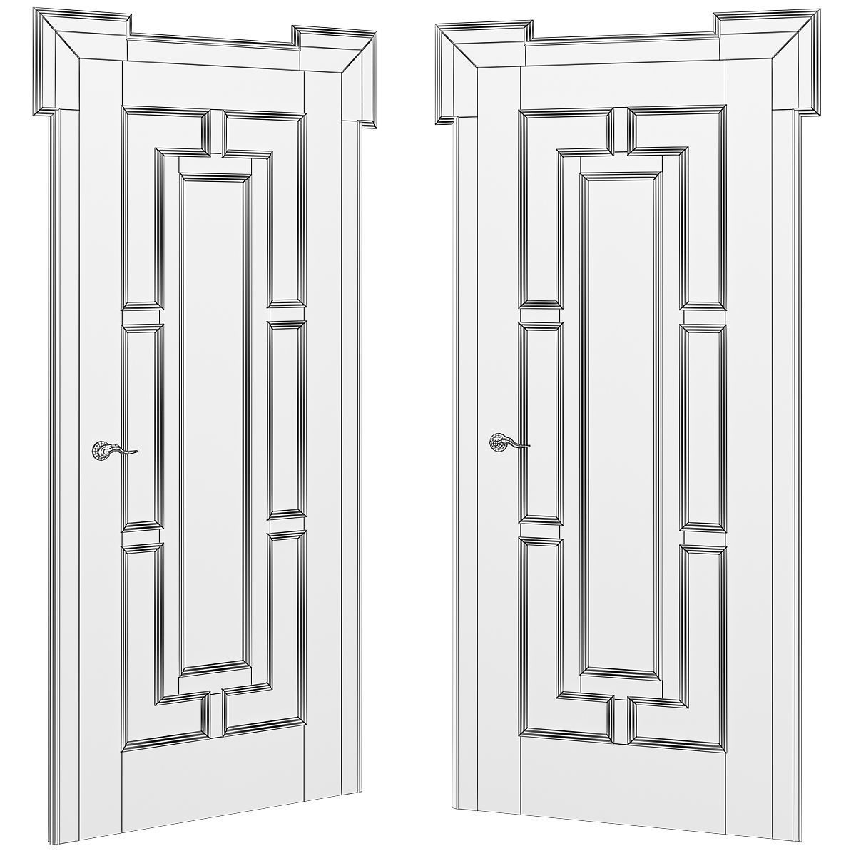 Interior Doors  3d model Low-poly 3D model_1