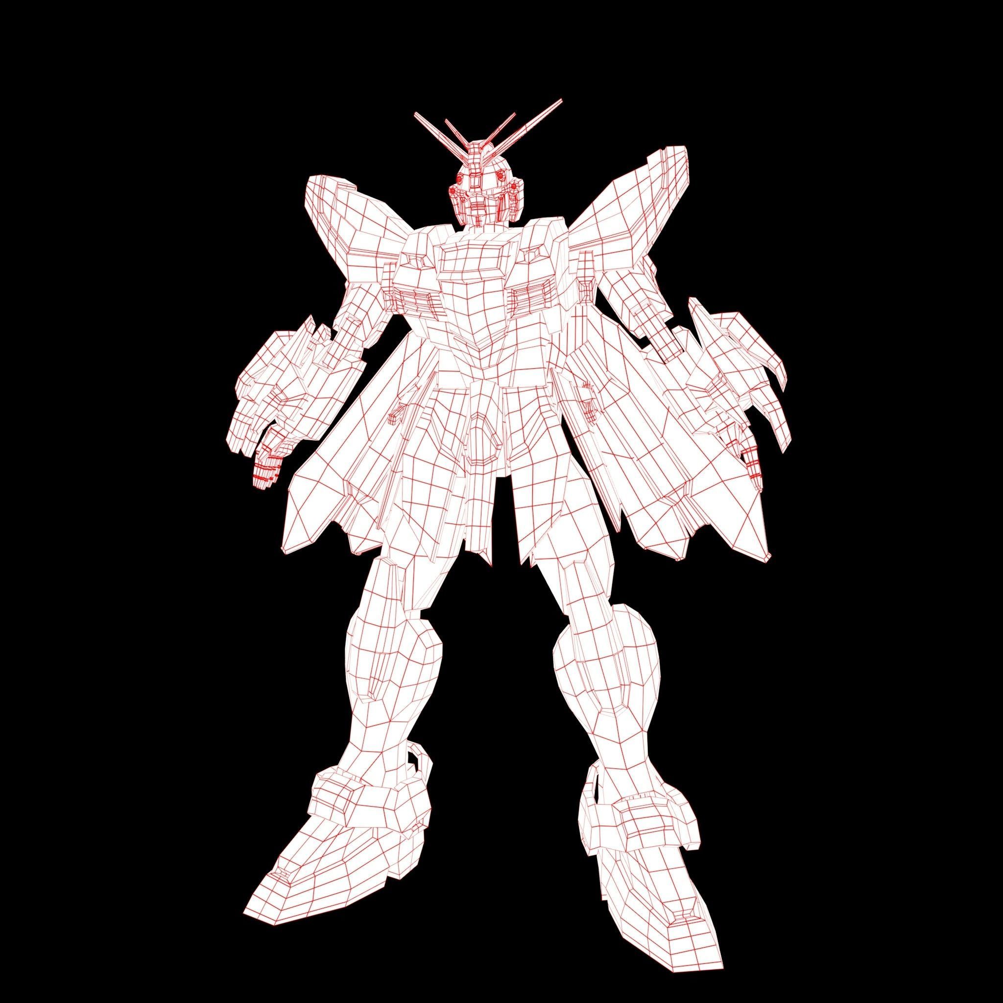 God Gundam Low-poly 3D model_4