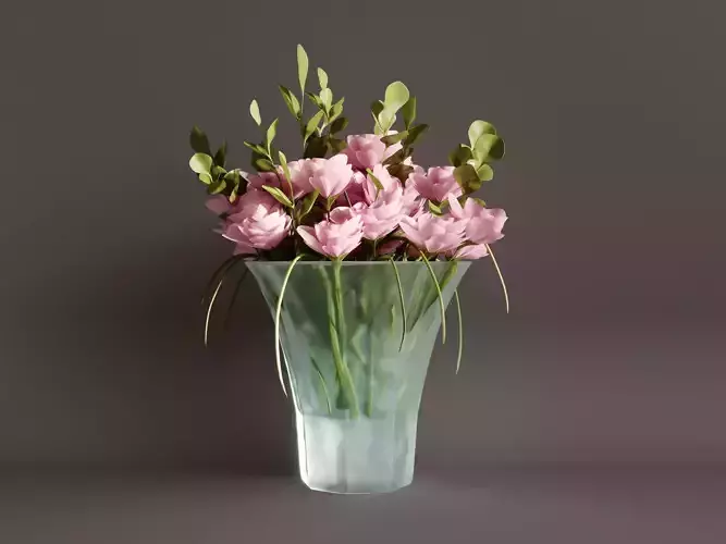 Glass vase with flowers
