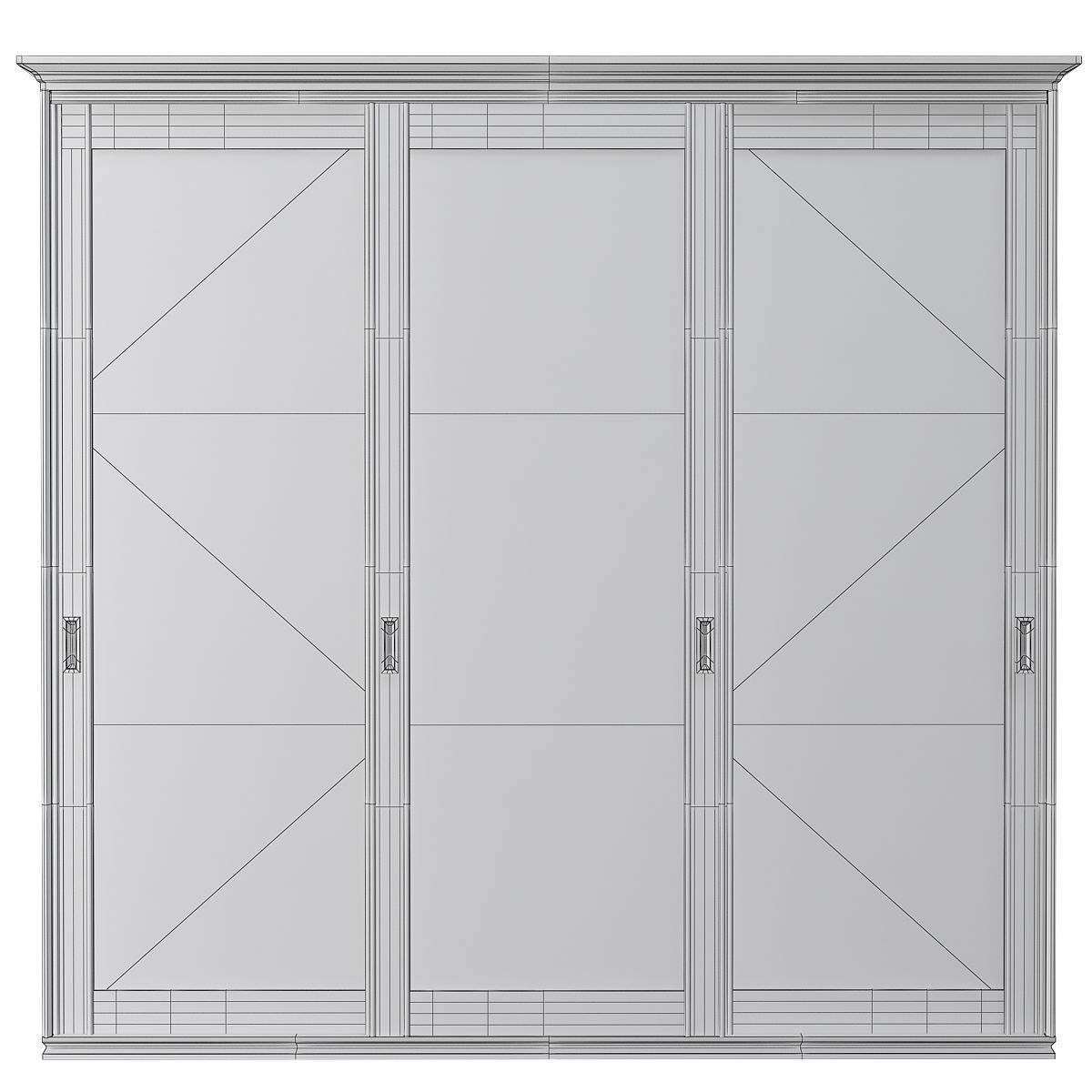 Wardrobe 3d model sliding glass door Low-poly 3D model_1