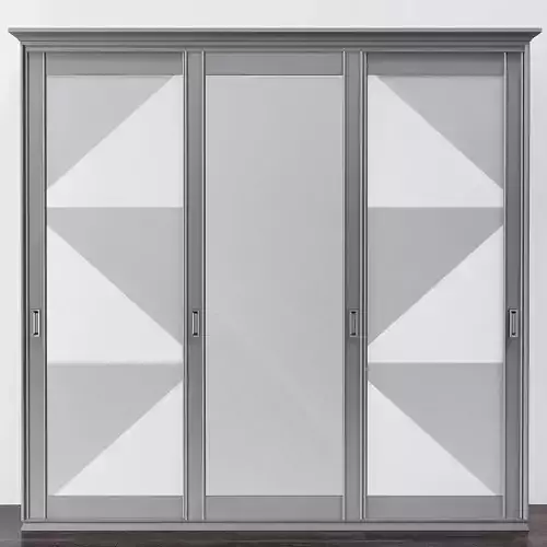 Wardrobe 3d model sliding glass door