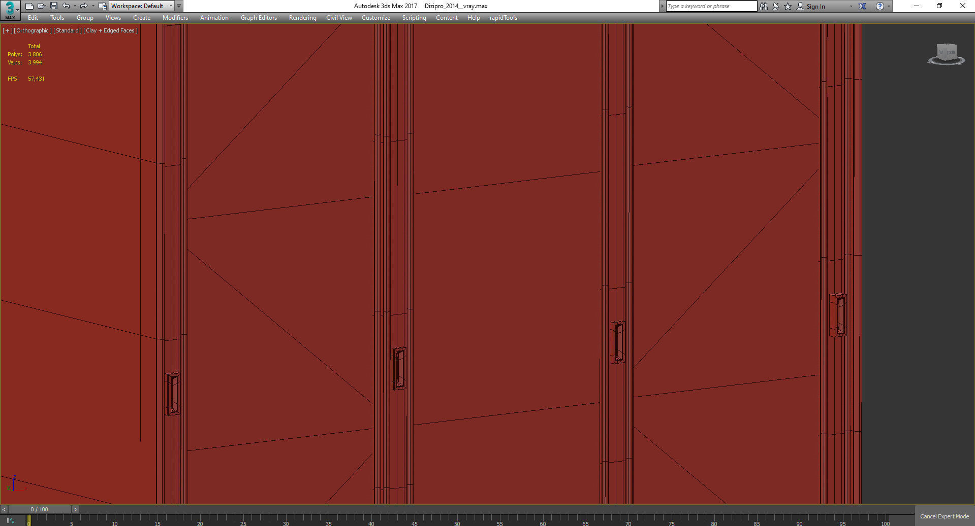 Wardrobe 3d model sliding glass door Low-poly 3D model_2