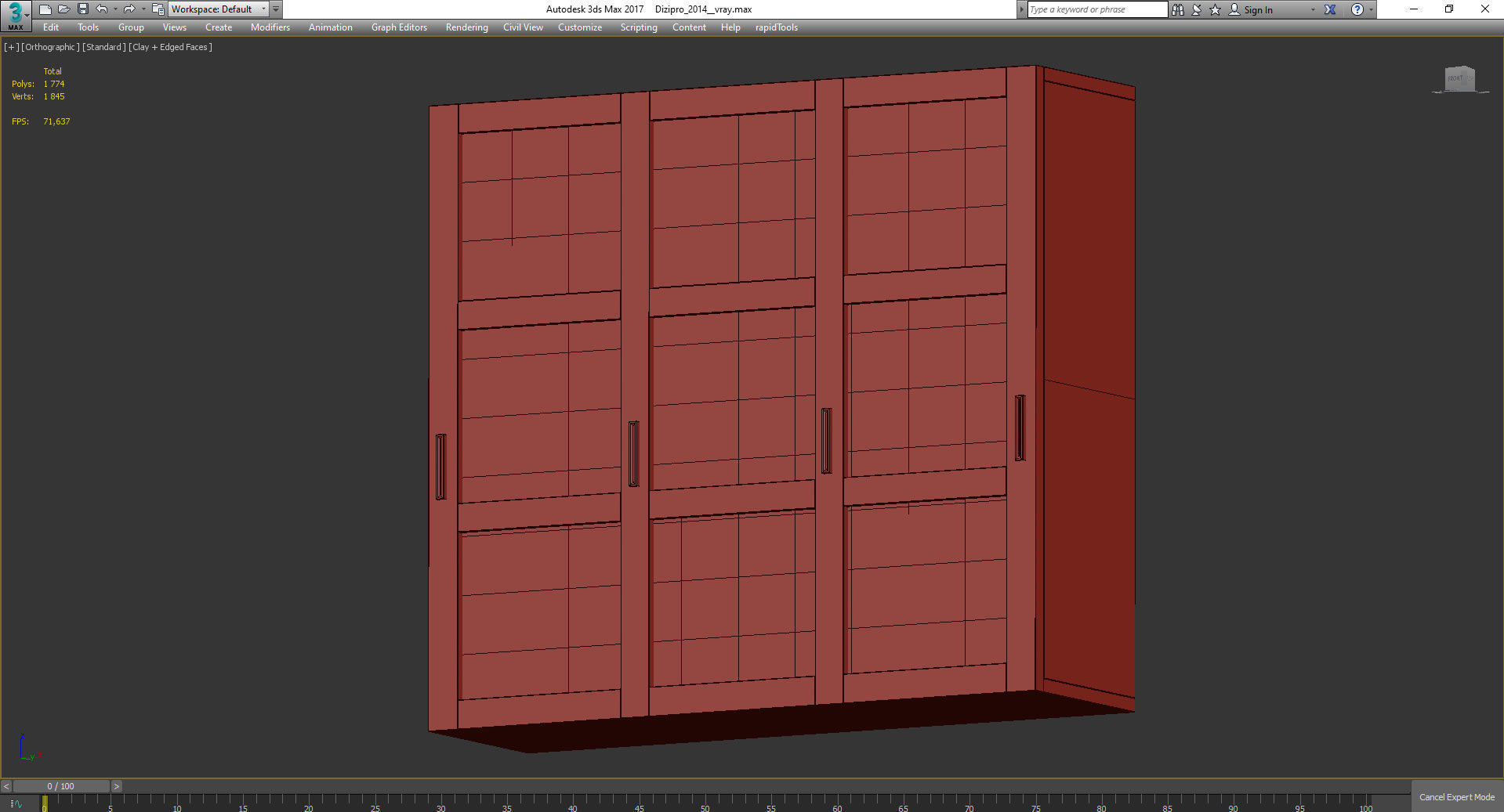 Wardrobe 3d model sliding closet doors - amazon bedroom furni... Low-poly 3D model_4