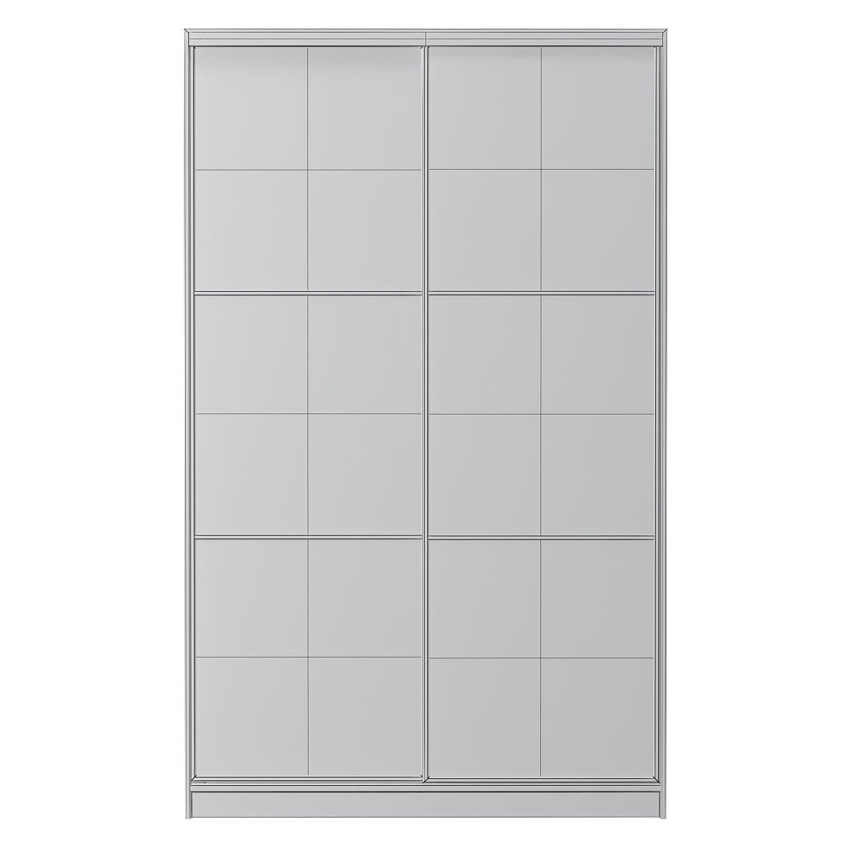 Wardrobe 3d model wooden with panels Low-poly 3D model_1