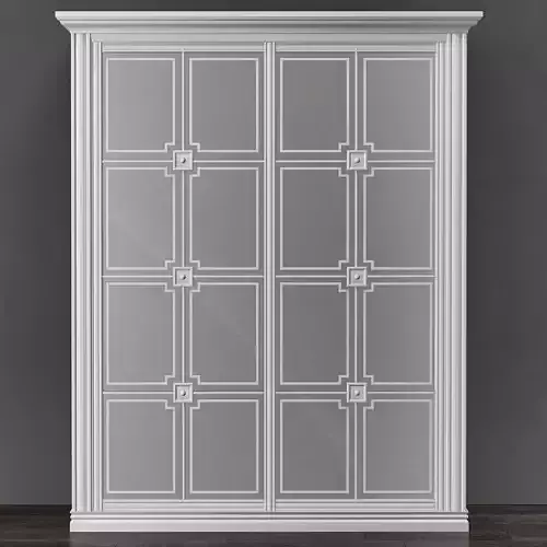 Wardrobe 3d model with glass doors