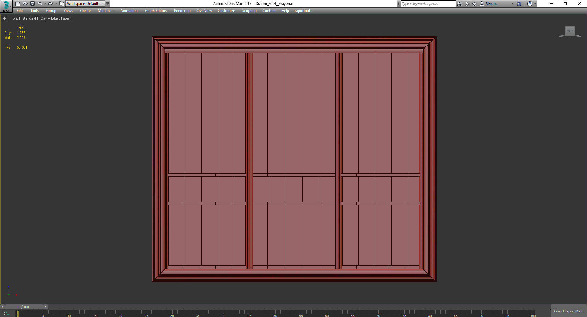 Wardrobe 3d model sliding door Low-poly 3D model_2