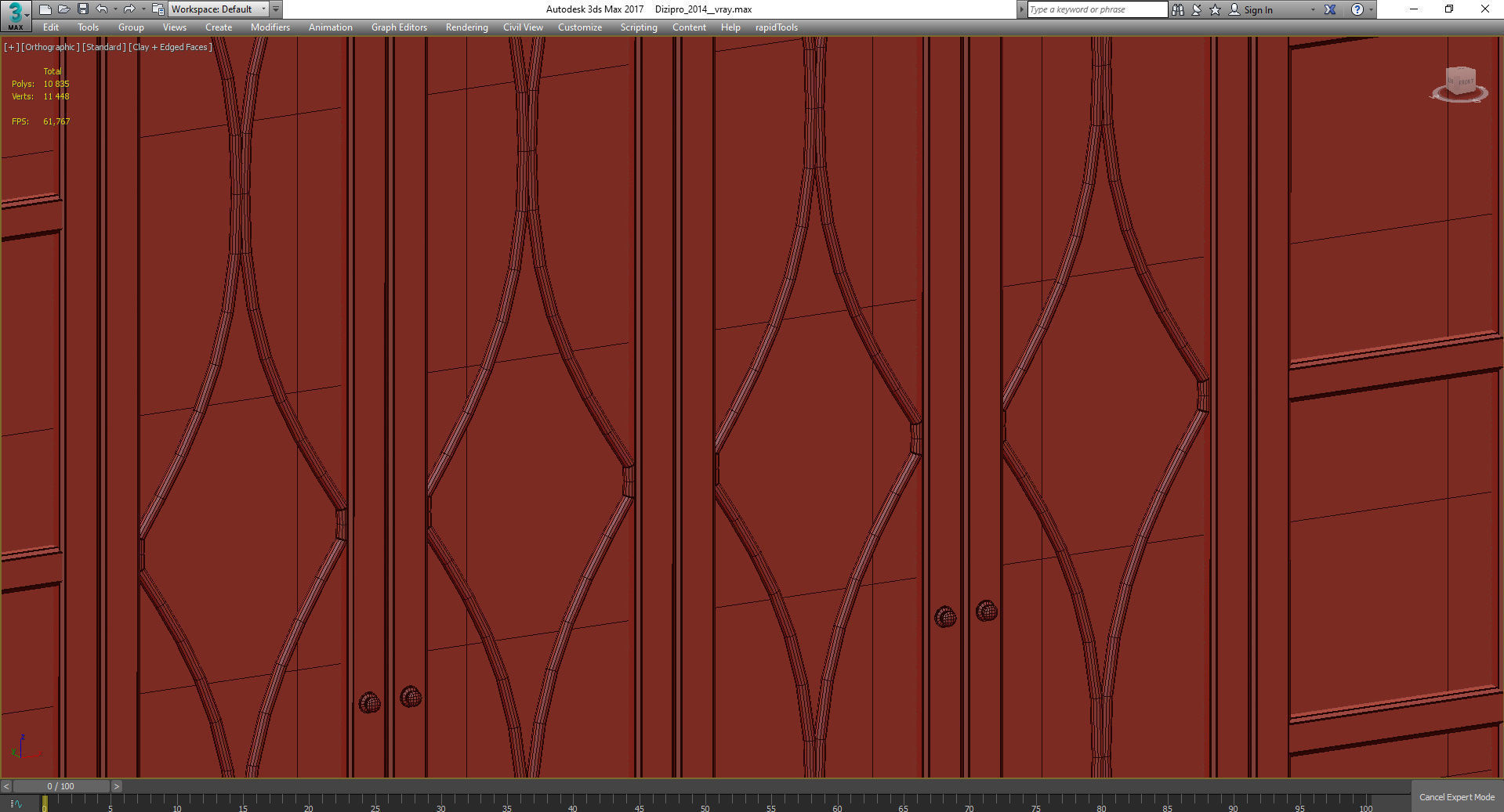 Wardrobe 3d model with glass doors Low-poly 3D model_4