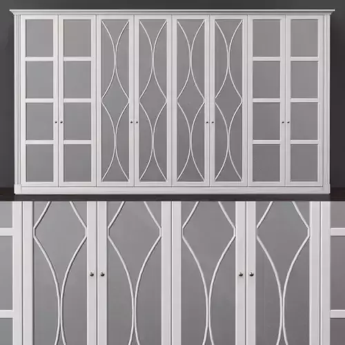 Wardrobe 3d model with glass doors