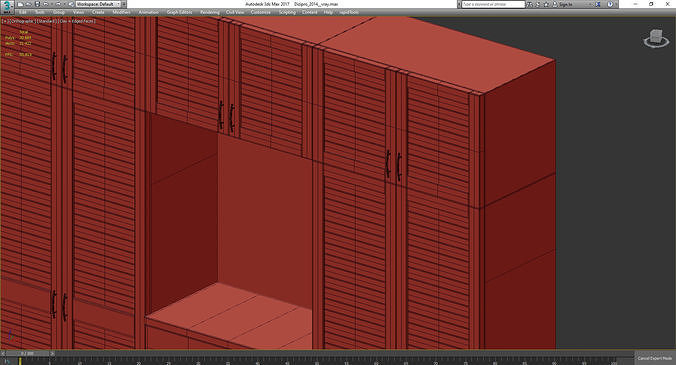 Wardrobe 3d model closet with shutters and drawers Low-poly 3D model 5