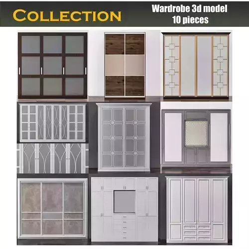 Wardrobe 3d models  10 pieces 3D Model Collection