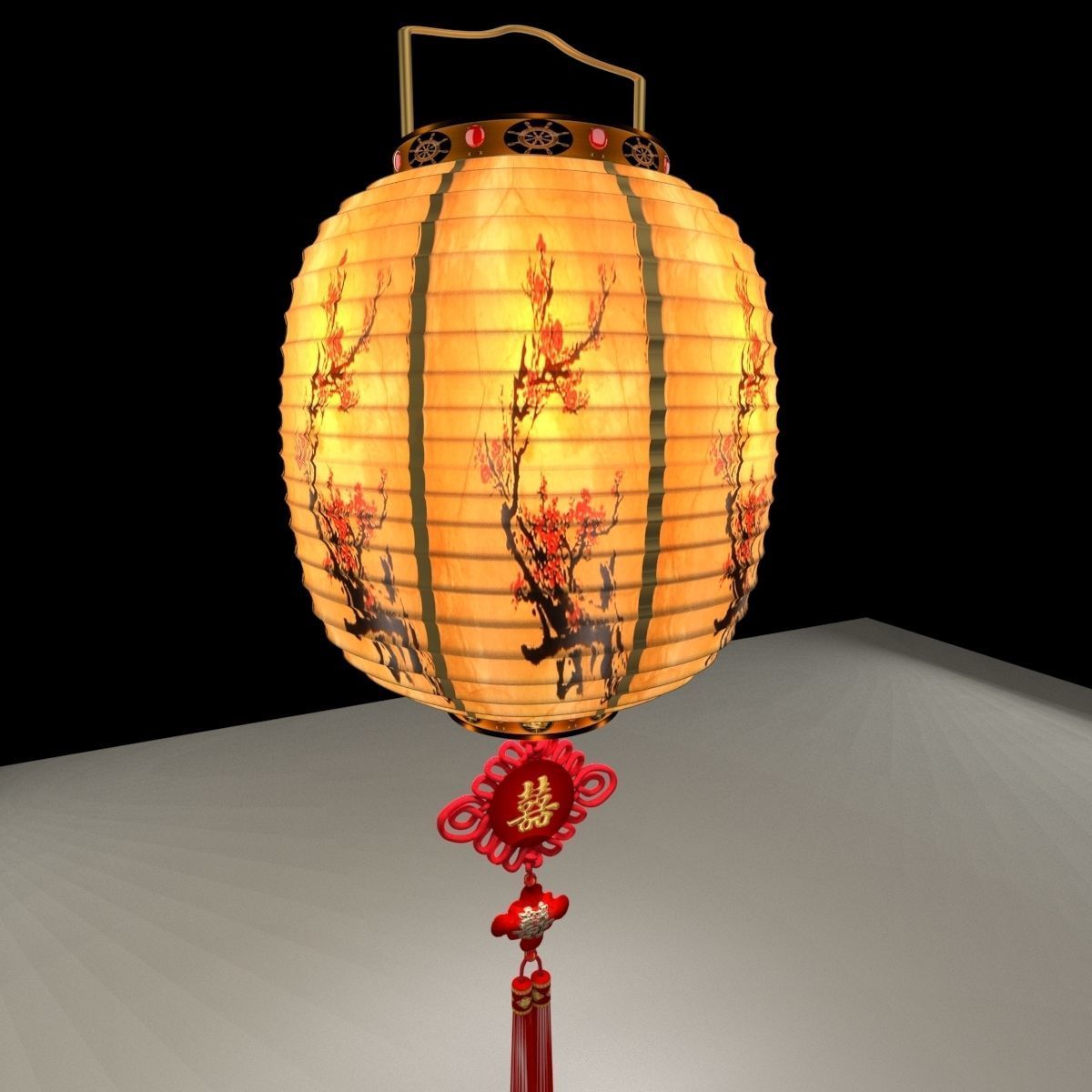 Chinese lantern 3D model_2