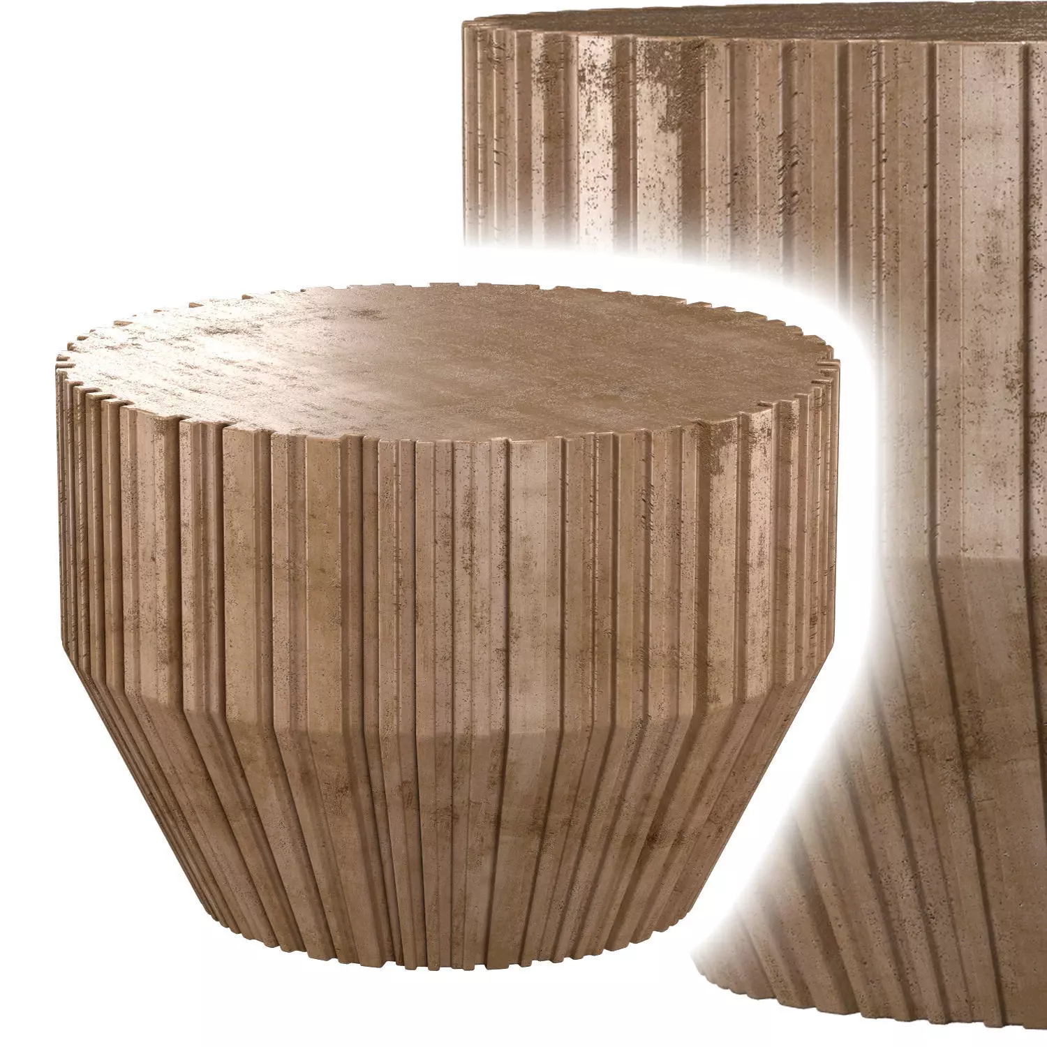 Primitive Concrete Side Table 3D model_0