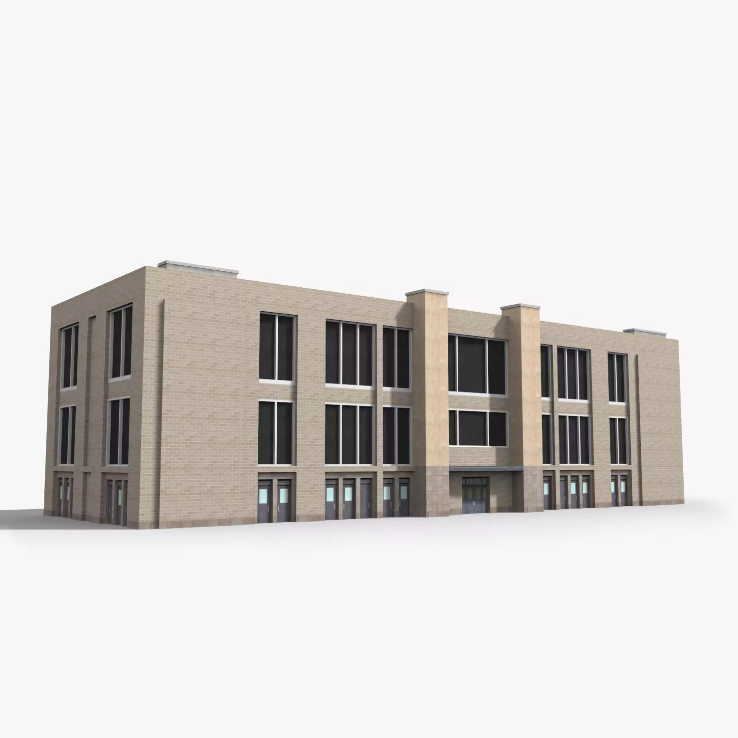 Factory x16 Low-poly 3D model_0