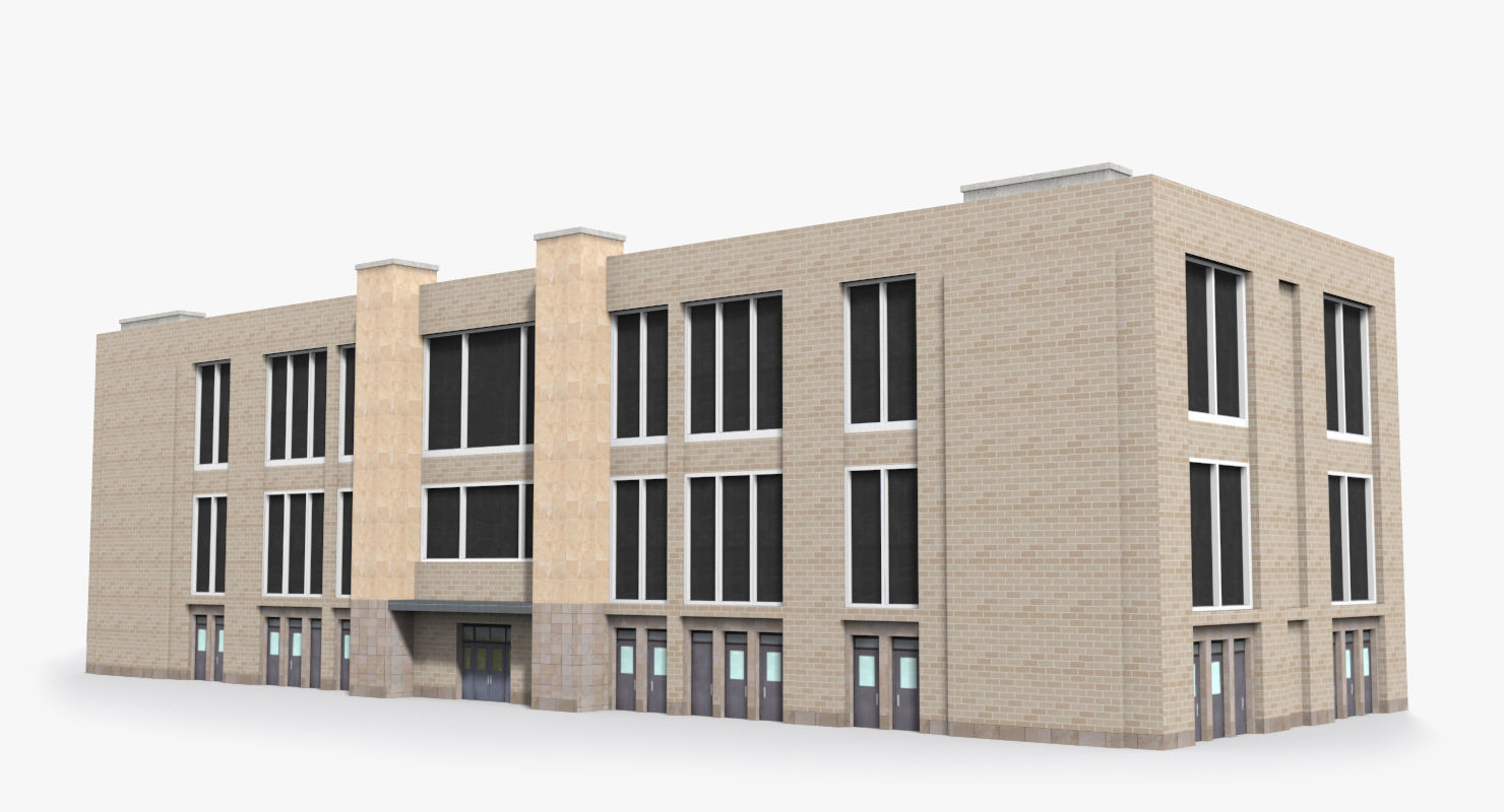 Factory x16 Low-poly 3D model_1