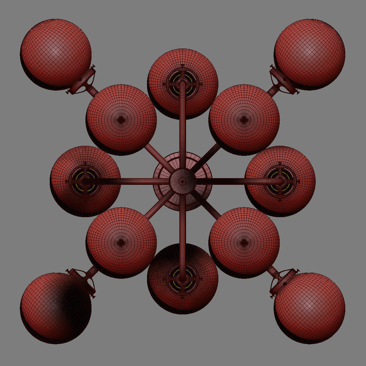 RH Bistro Globe Milk Glass 12-Light Chandelier 3D model_10