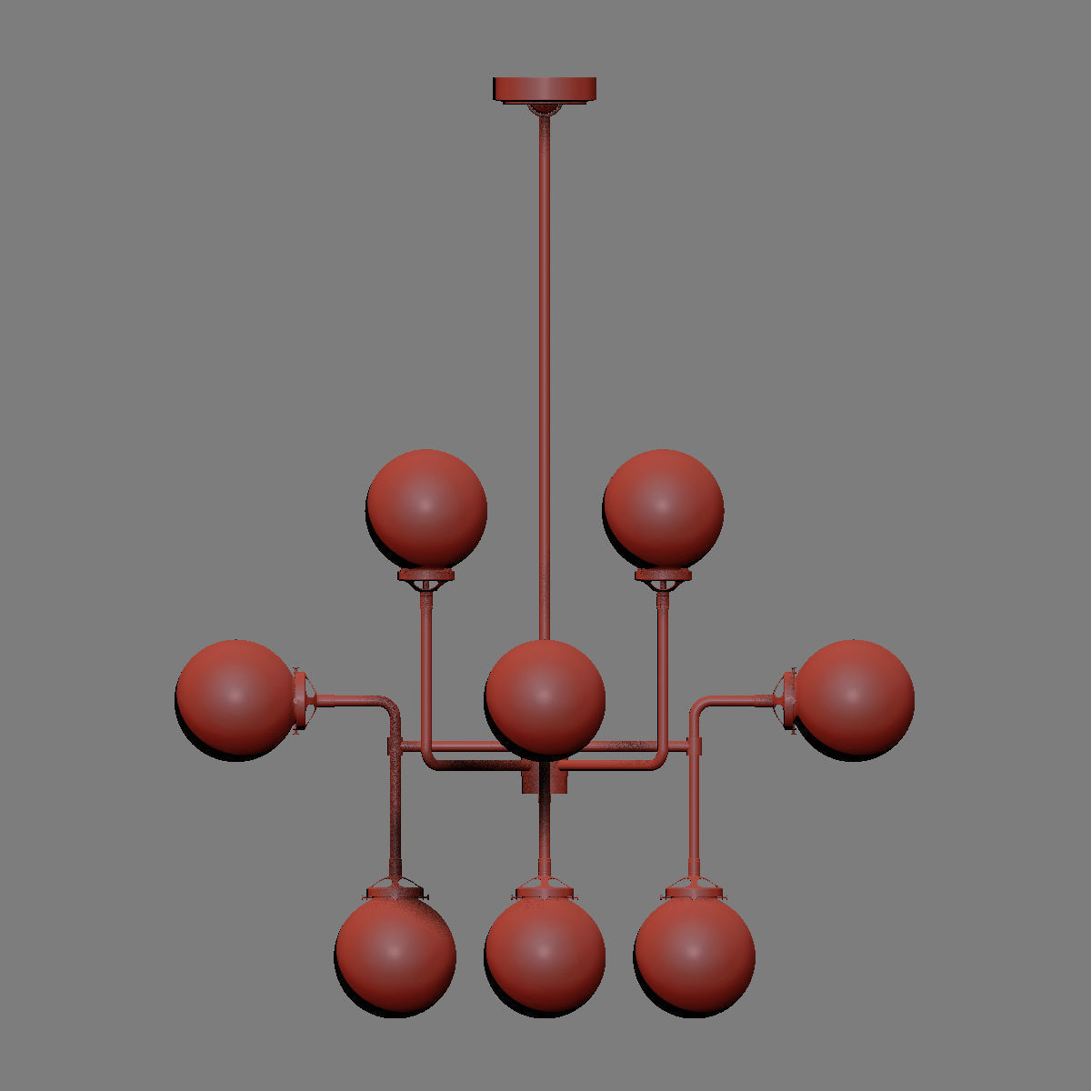RH Bistro Globe Milk Glass 12-Light Chandelier 3D model_3