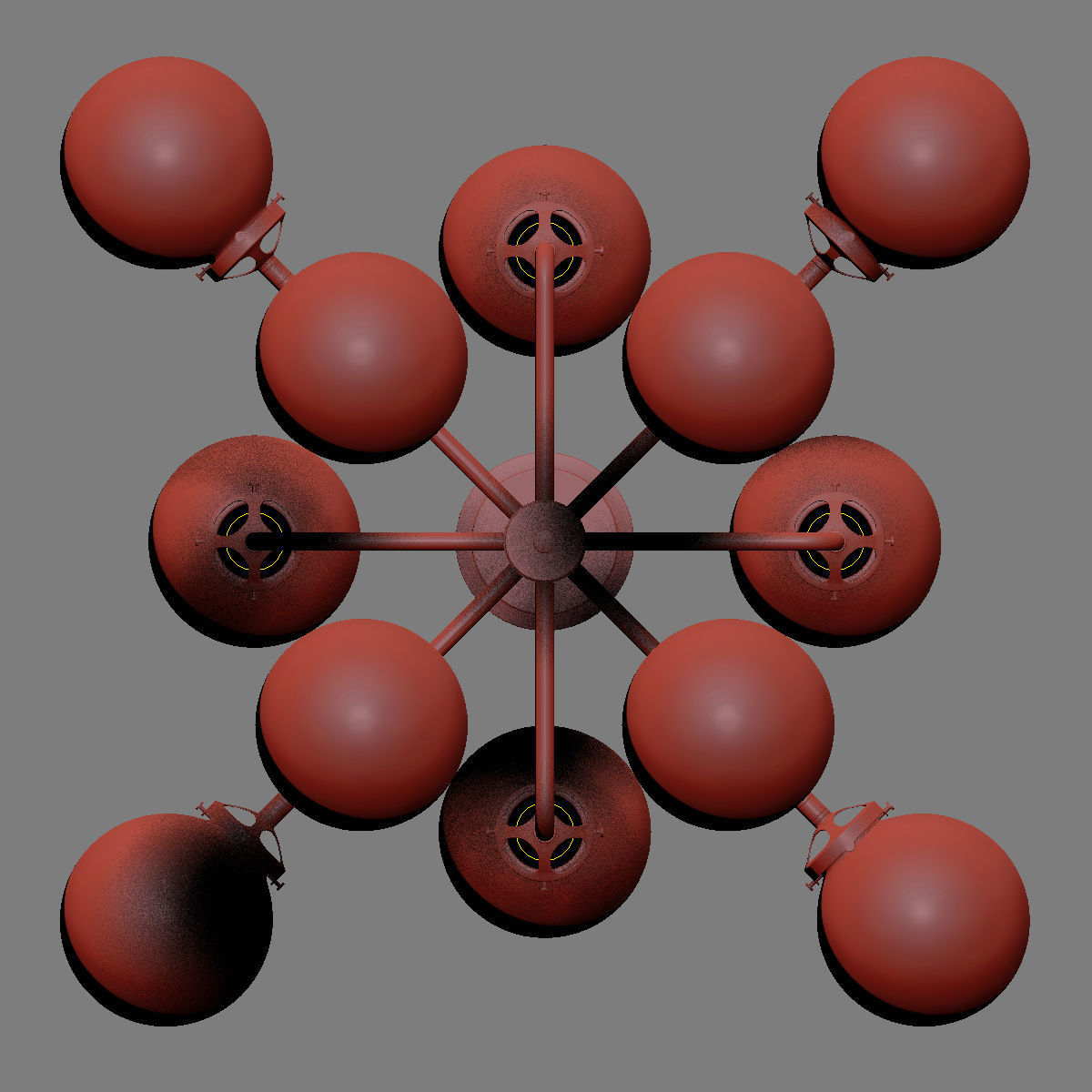 RH Bistro Globe Milk Glass 12-Light Chandelier 3D model_9