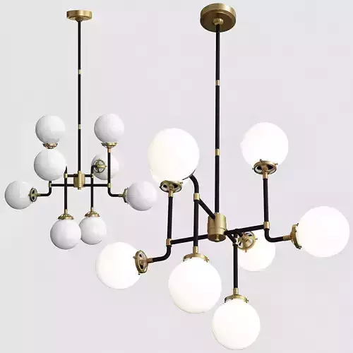 RH Bistro Globe Milk Glass 8-Light Chandelier