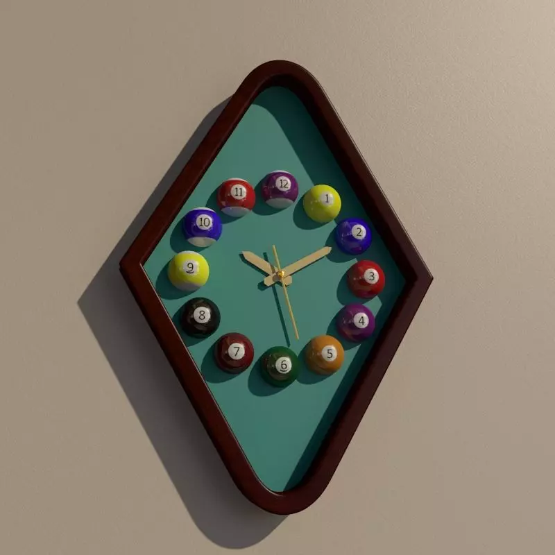 Wall clock billiard 3D model