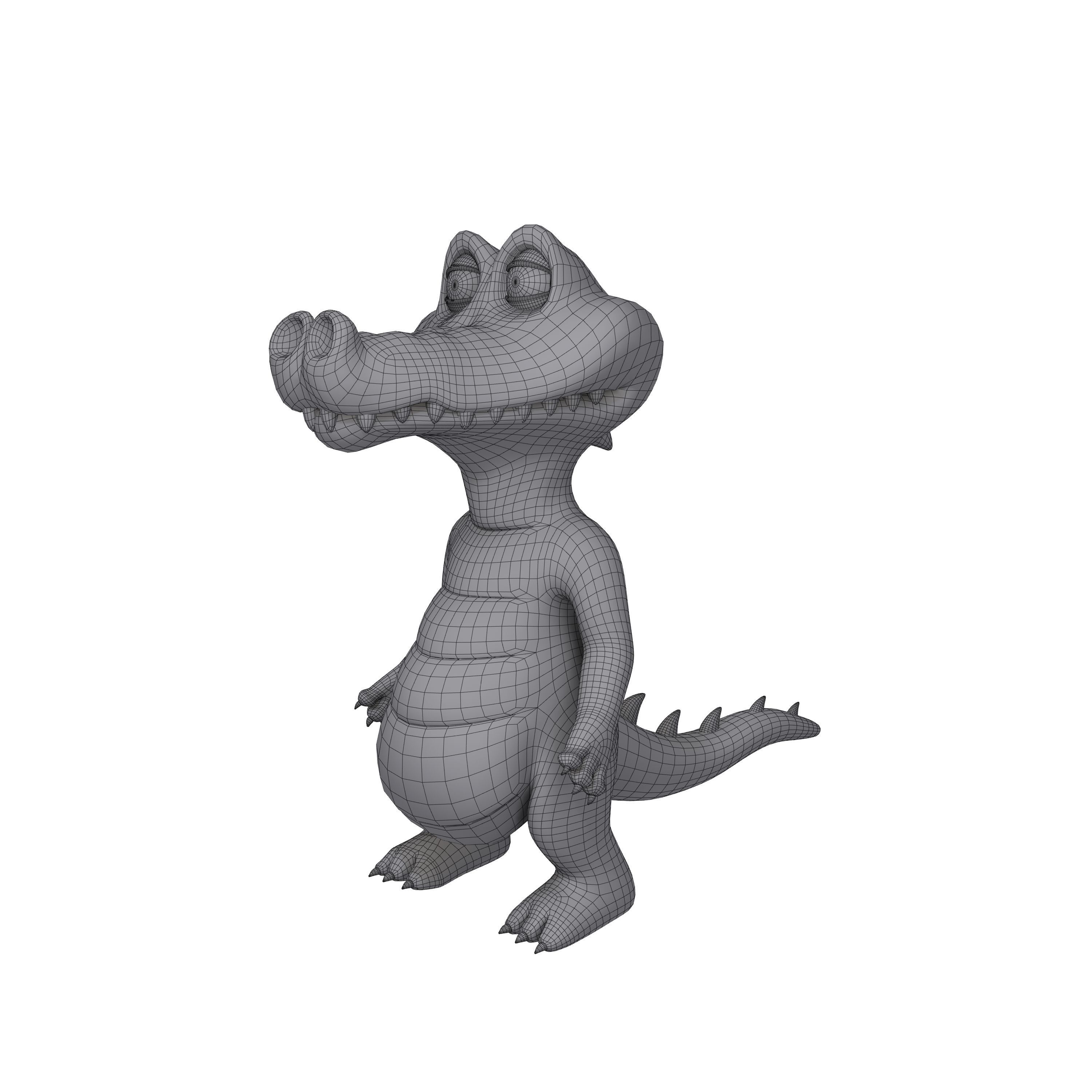Crocodile Cartoon 3D model_7
