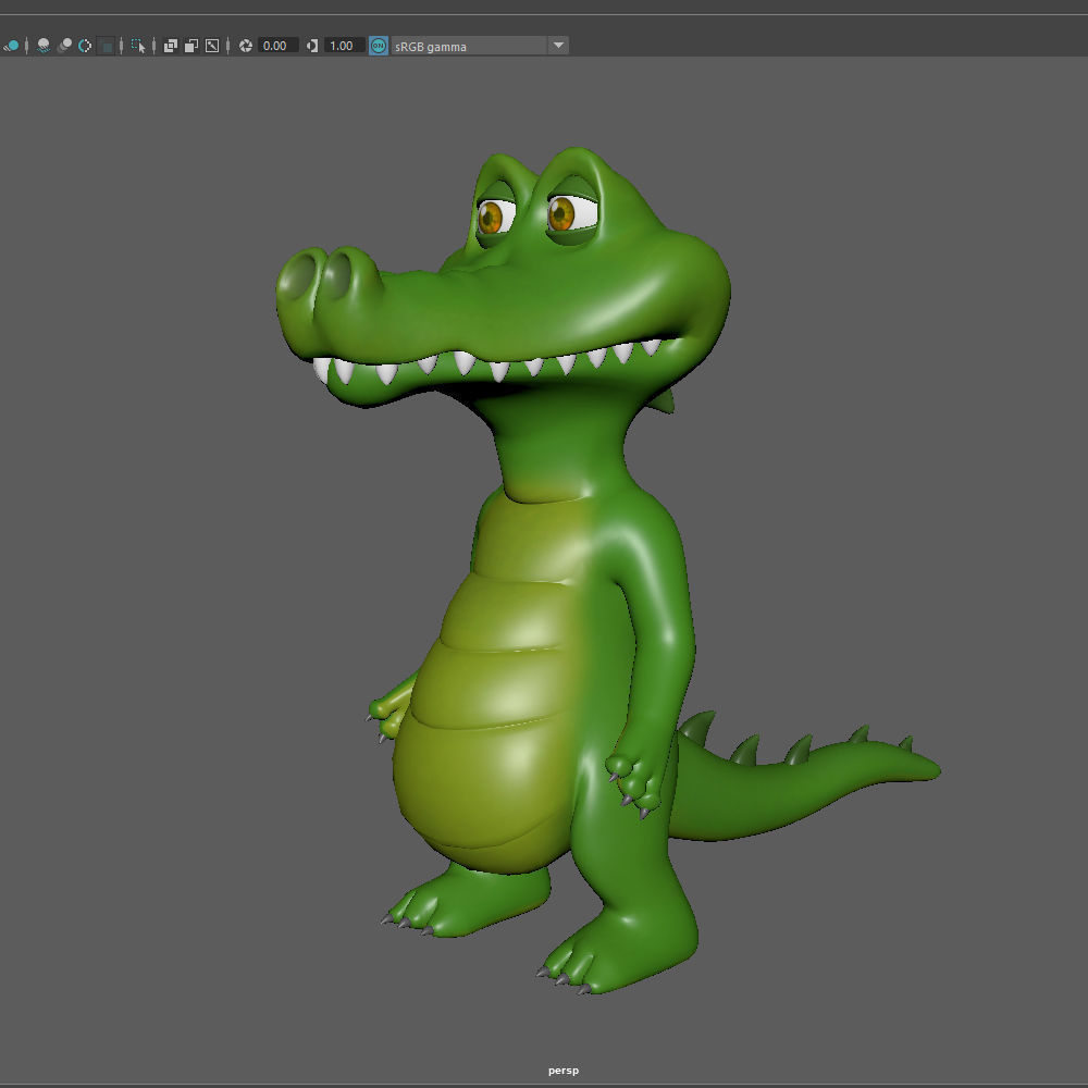 Crocodile Cartoon 3D model_12