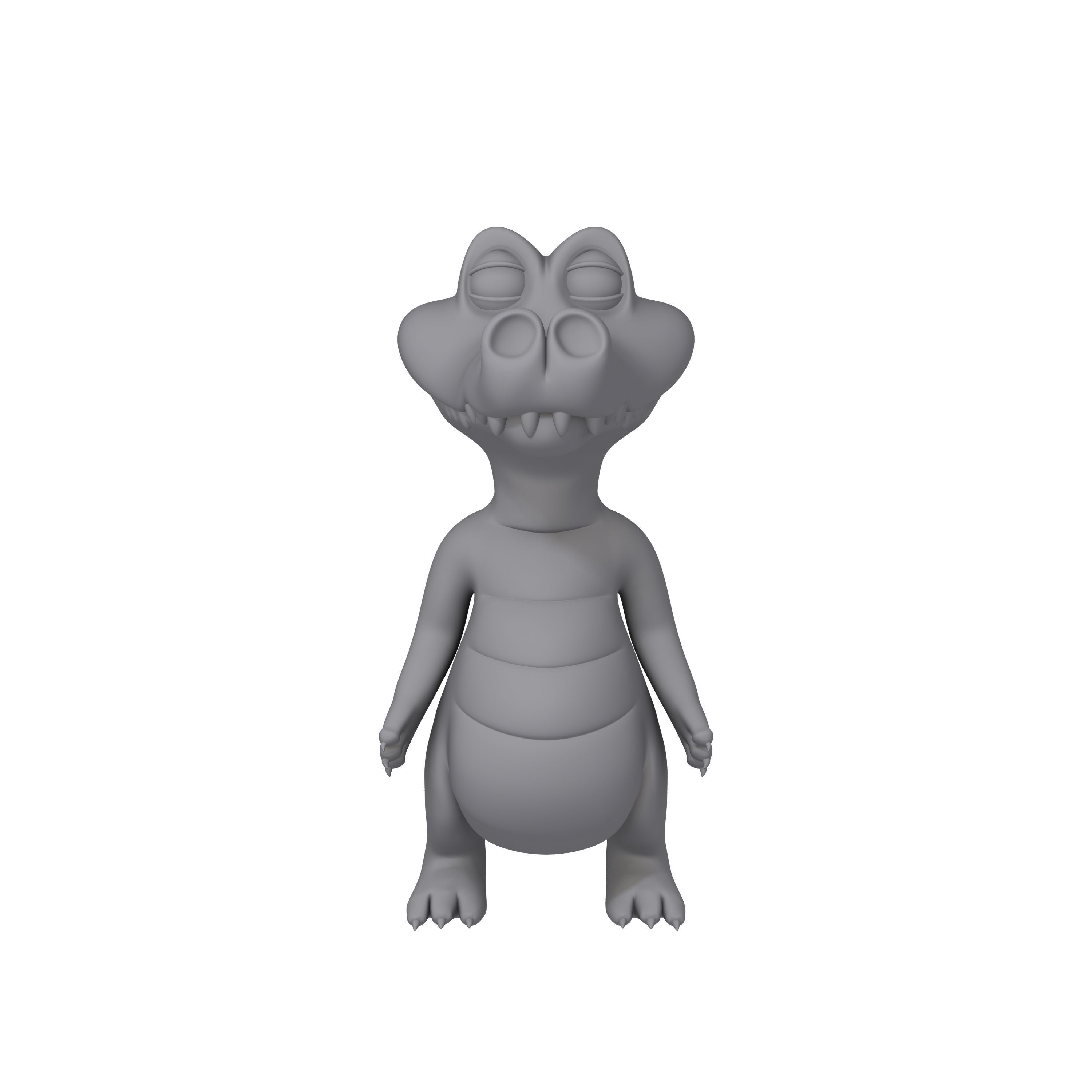 Crocodile Cartoon 3D model_8